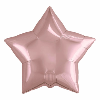 Воздушный шар, фольгированная звезда розовое золото, 18″/46 см